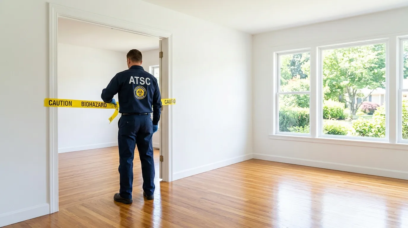 Certified biohazard cleanup crew performing Decomposition Cleanup in San Bruno